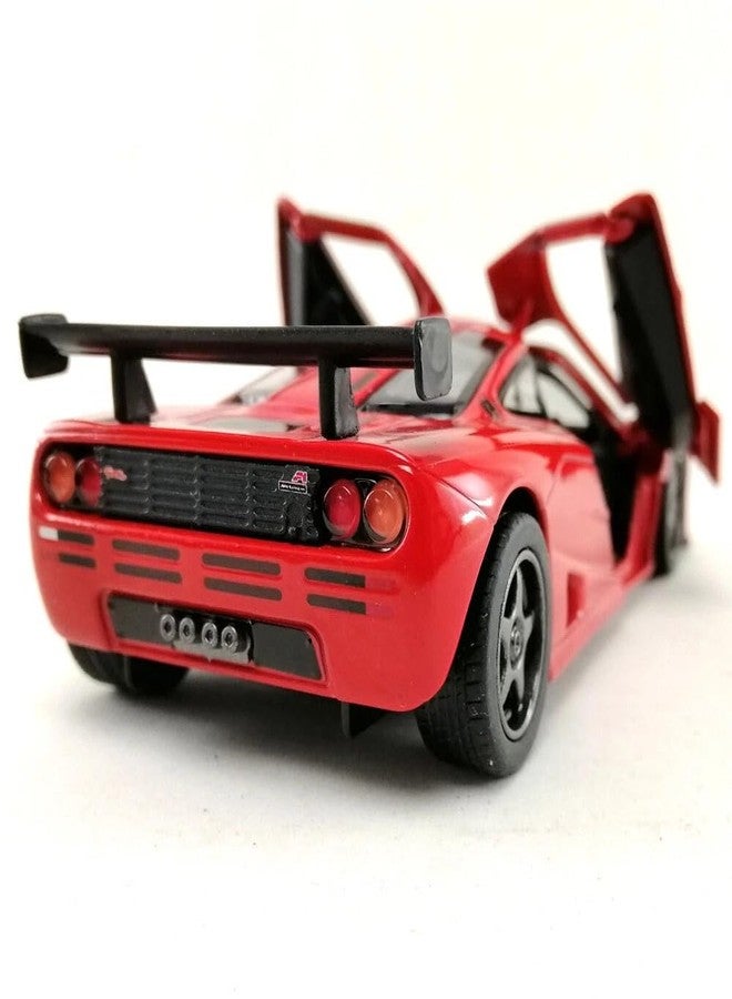 ماياترا سيارة لعبة ماكلارين إف 1 جي تي آر موديل 1995 من ماياترا، بمقياس 1:34، مصنوعة من المعدن المصبوب (حمراء) - سيارة رياضية تعمل بسحب للخلف مع أبواب قابلة للفتح، مناسبة للأطفال وهواة جمع السيارات وعرضها كهواية. - Image 3